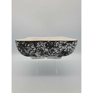 Shawnee Kenwood USA MCM Pottery Black Fat Lava Confetti Planter 2116 Square
